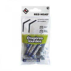 kit chevilles à verrouillage de forme etagère lourde RED HEAD, Diam.8 x L.50 mm