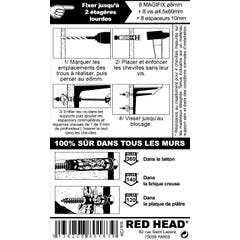 kit chevilles à verrouillage de forme etagère lourde RED HEAD, Diam.8 x L.50 mm 1