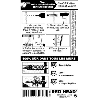 kit chevilles à verrouillage de forme appareils vidéos RED HEAD, Diam.8xL50mm 1