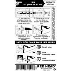 kit chevilles à expansion goulotte et plinthe RED HEAD, Diam.5 x L.25 mm 1