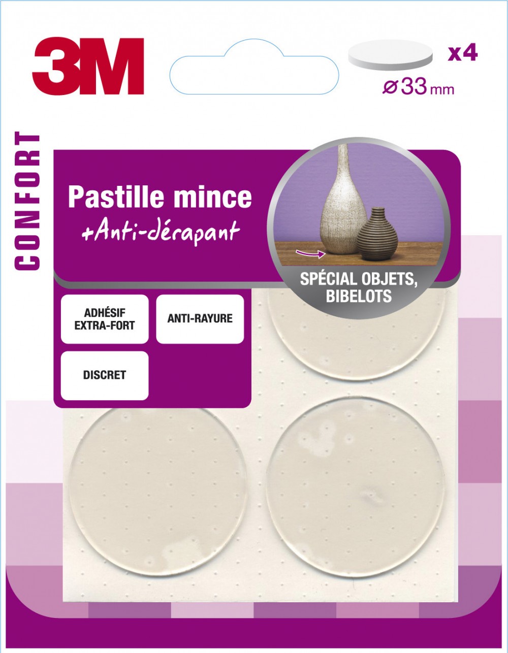 Lot de 4 pastilles en plastique 3M
