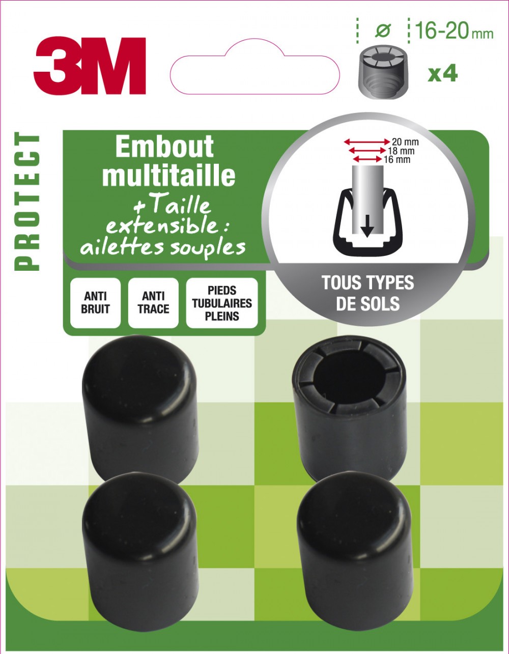 Lot de 4 embouts en plastique 3M