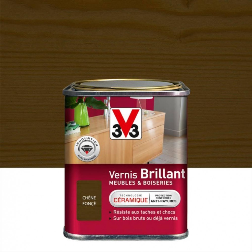 Vernis meuble et objet V33, chêne foncé brillant, 0.25l