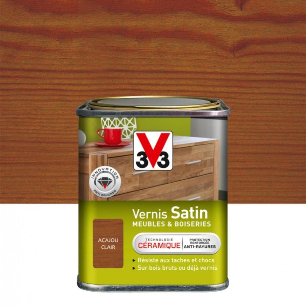 Vernis meuble et objet V33, acajou clair satiné, 0.25l