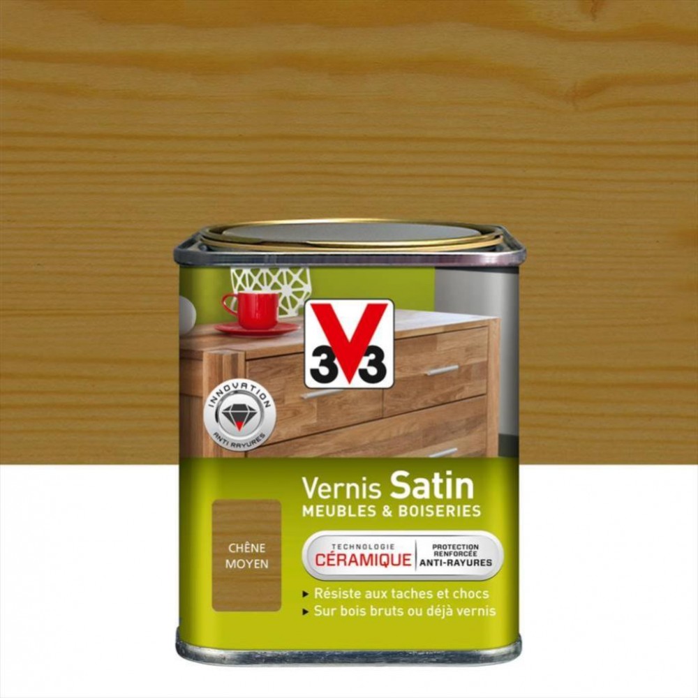 Vernis meuble et objet V33, chêne moyen satiné, 0.25l