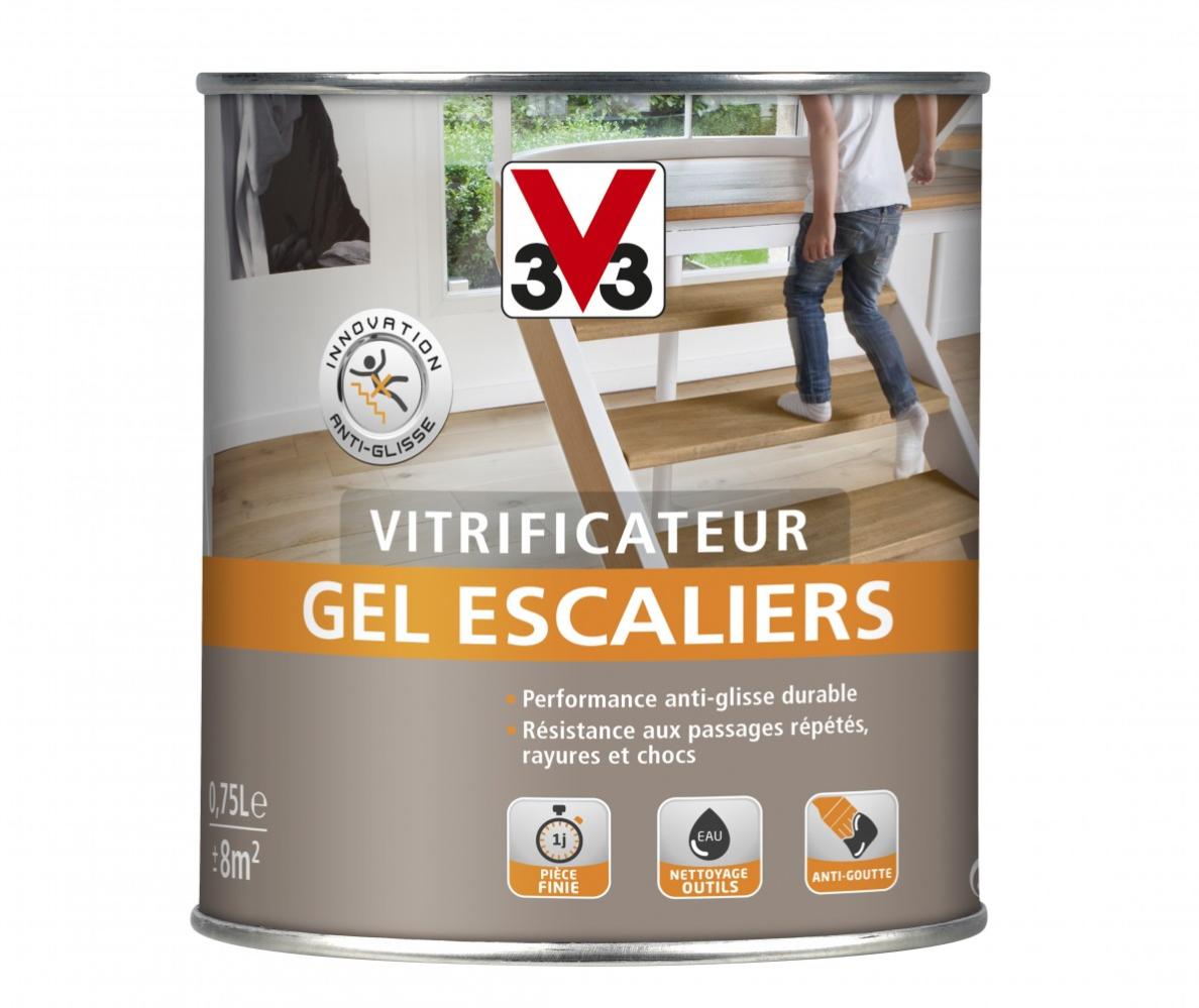 Vitrificateur gel escalier V33, incolore satiné, 0.75 l