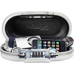 MASTER LOCK Mini-coffre de rangement portable pour voyage avec cable de securite - Blanc 5