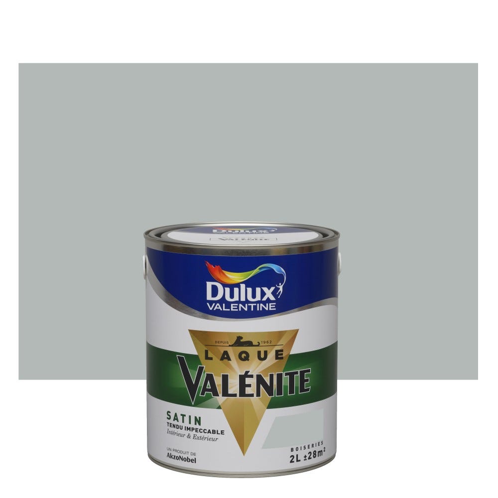 Peinture laque boiserie Valénite gris alpaga satiné 2 L - DULUX VALENTINE 0