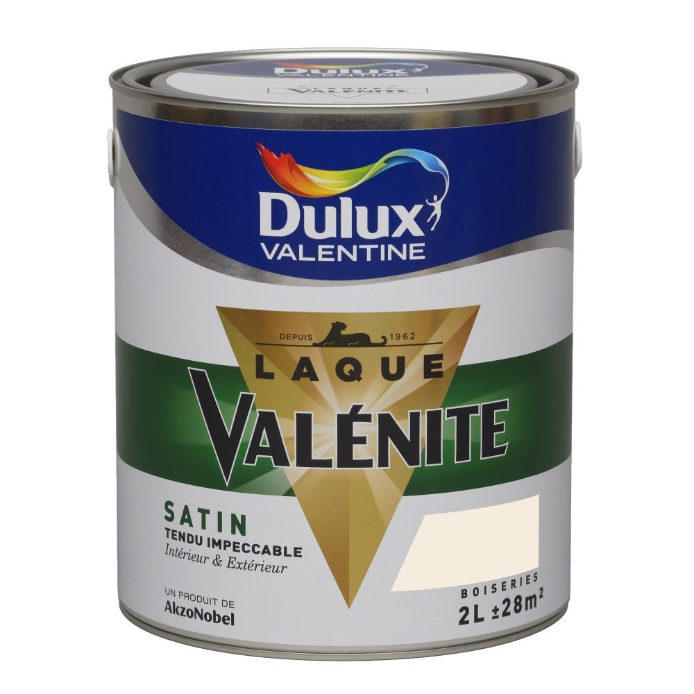 Peinture laque boiserie Valénite lin clair satiné 2 L - DULUX VALENTINE 2