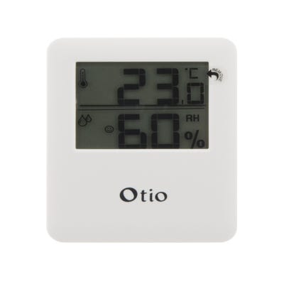 Thermomètre - hygromètre intérieur blanc à piles - Otio ❘ Bricoman