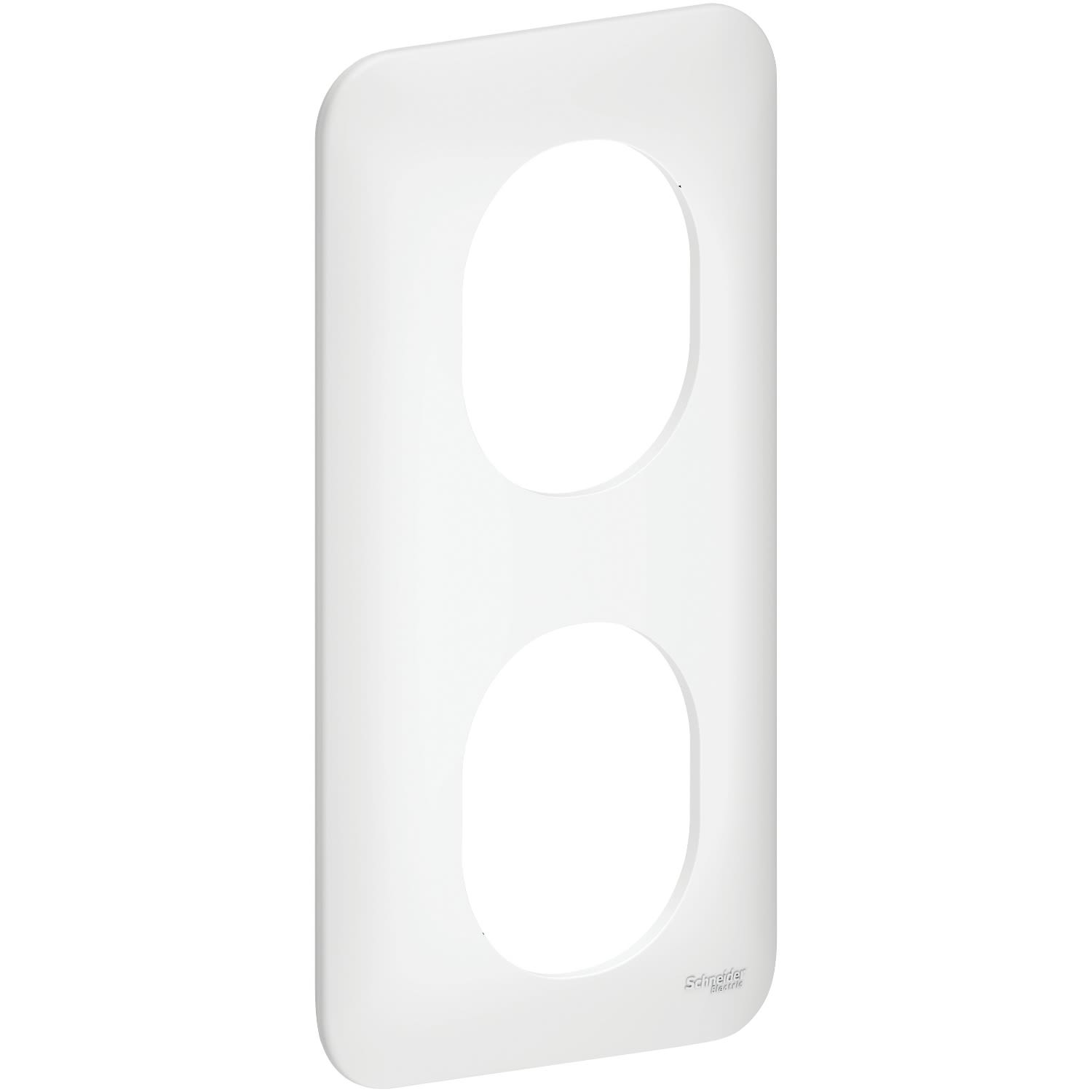 Plaque de finition OVALIS 2 postes vertical blanc - SCHNEIDER ELECTRIC - S260724