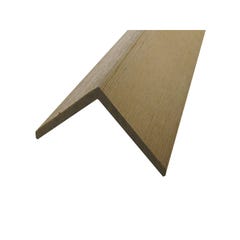 Profil d'angle bois composite pour bardage Beige clair, E : 6 cm, l : 6 cm, L : 270 cm