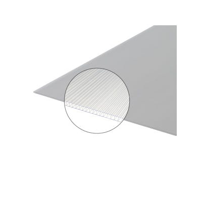 Plaque polycarbonate alvéolaire 4mm Translucide, l : 105 cm, L : 50 cm ❘  Bricoman