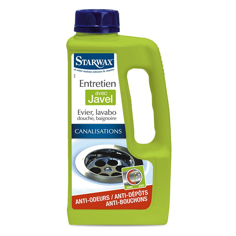 Entretien avec javel pour canalisation