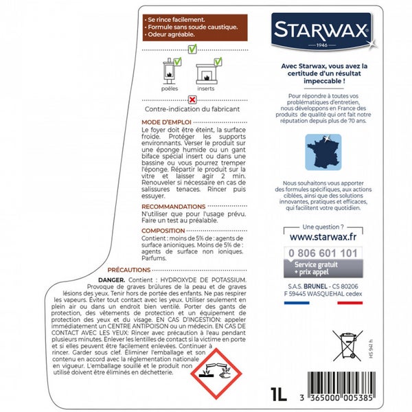 Nettoyant Express inserts de cheminées 1L STARWAX 1