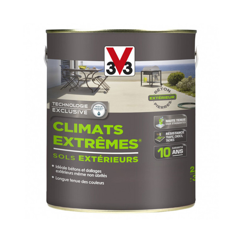 Peinture sols extérieurs Climat Extrême satin 2,5L (teinte au choix) V33 - Teinte: terre d ombre