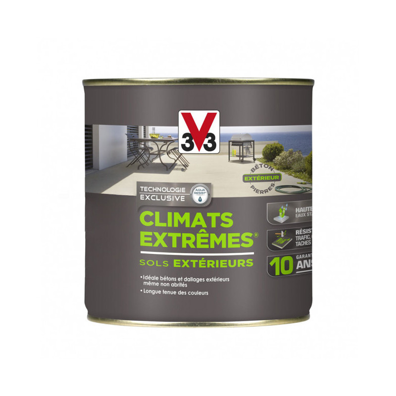 Peinture sols extérieurs Climat Extrême satin 0,5L (teinte au choix) V33 - Ton: Pierre
