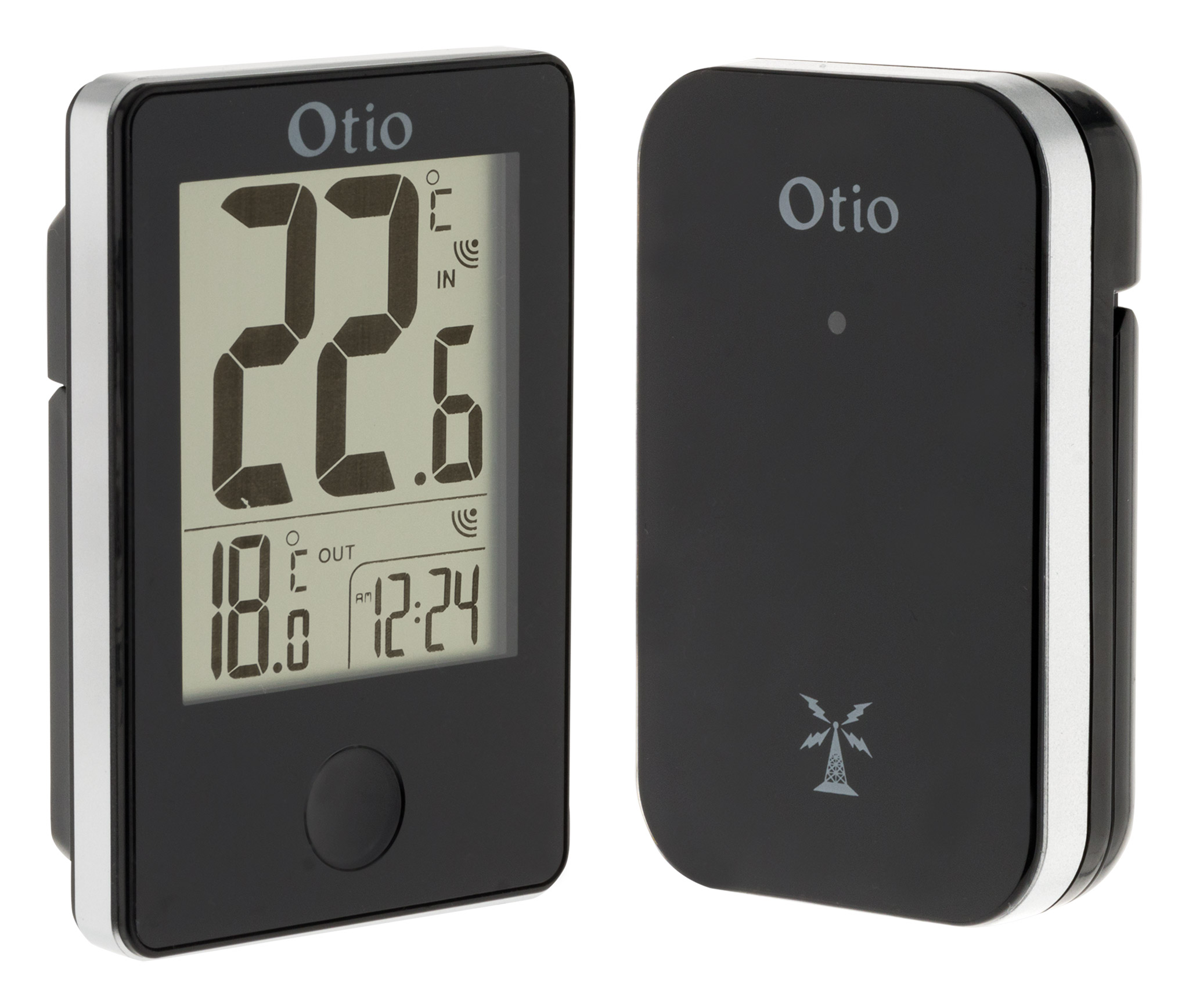 Thermomètre int/ext sans fil Noir - Otio