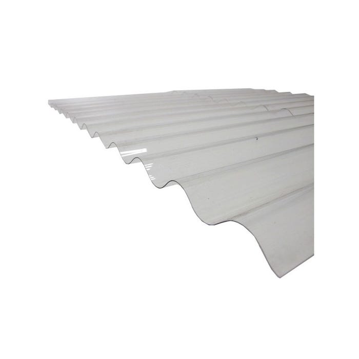 Plaque polycarbonate ondulée translucide (PO 76/18 - petite onde), L 3m, l : - 90cm 0