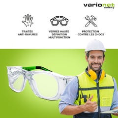 Lunettes de Protection Adaptée à votre vue (presbytie)+2,00 à la Vue Safety - Vision de 30 cm à 1 mètre - Normes CE 2
