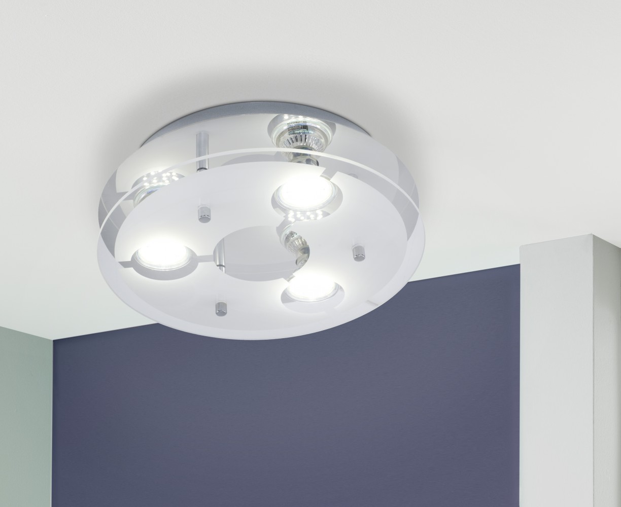 Plafonnier design gu10 Cabi métal Chrome, 3 x 3 W EGLO