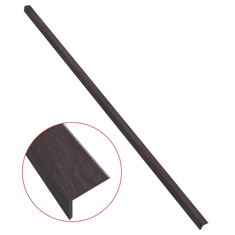 Profil d'angle bois composite pour bardage Chocolat, E : 6 cm, l : 6 cm, L : 270 cm 1