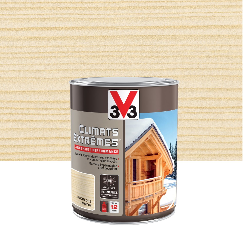 Lasure V33 Climats extrêmes® 12 ans incolore satiné 1 l