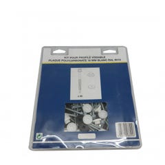 Kit pour profil vissable plaque polycarbonate (50 pcs) Blanc, E : 16 mm 1