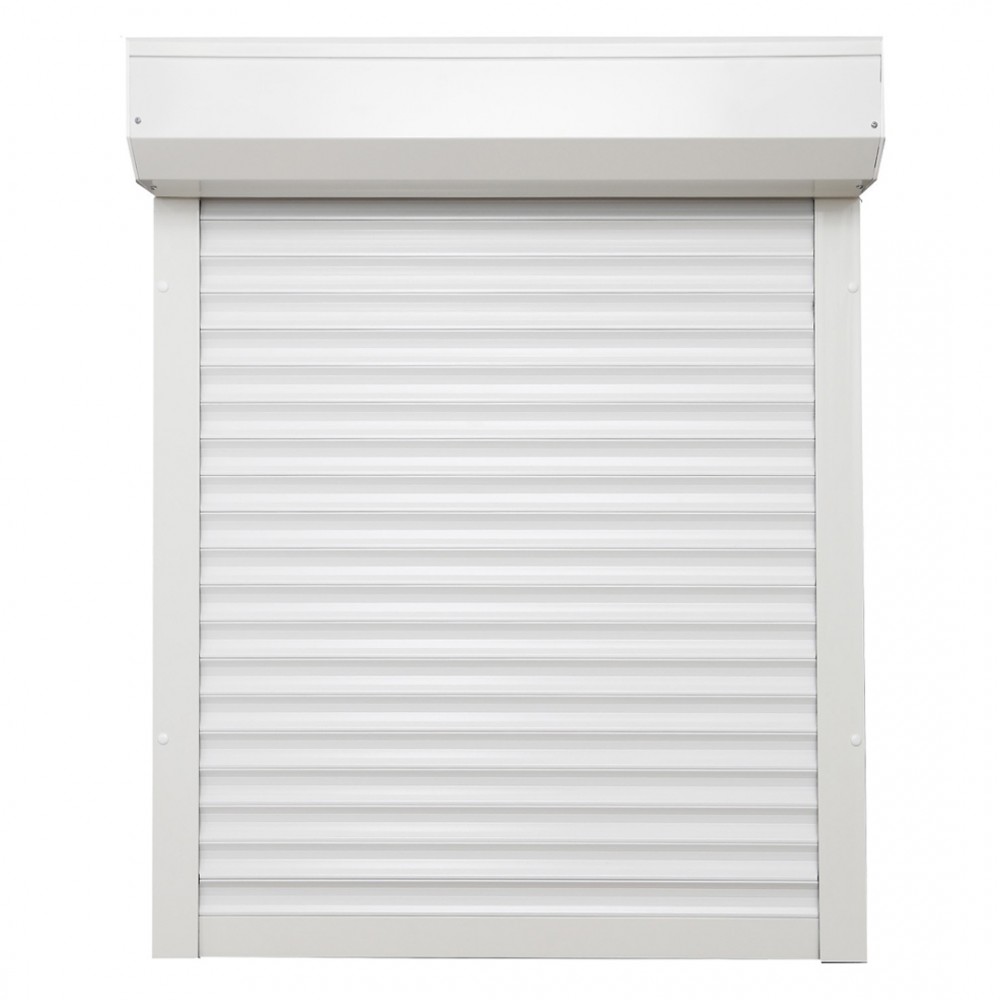 Volet roulant aluminium recoupable avec motorisation radio - Blanc - 220 x 120cm