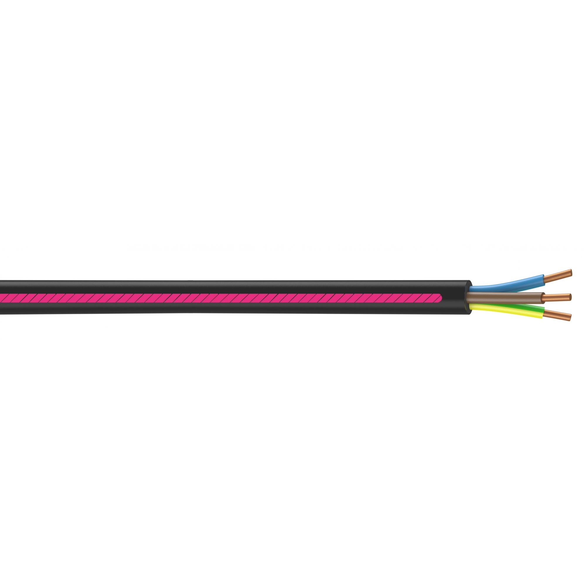 Câble électrique 3 G 1.5 mm² u1000r2v L.15 m, noir 0