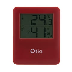 Thermomètre hygromètre magnétique rouge - Otio 1