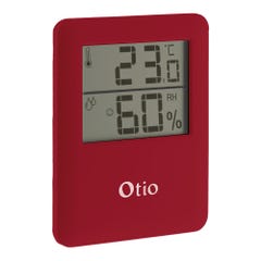 Thermomètre hygromètre magnétique rouge - Otio 0
