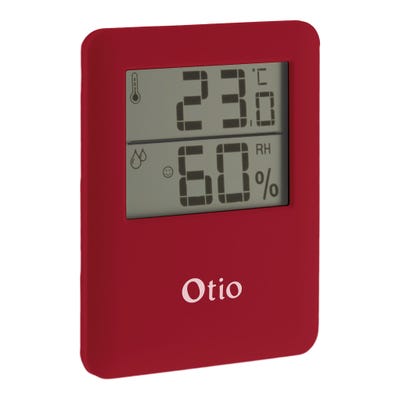 Thermomètre hygromètre magnétique rouge - Otio