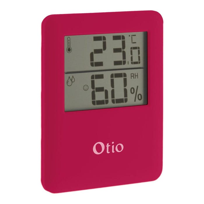 Thermomètre Hygromètre magnétique à écran LCD - Rose - Otio 0