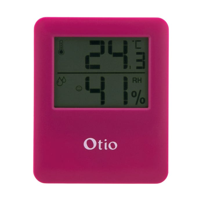 Thermomètre Hygromètre magnétique à écran LCD - Rose - Otio 1