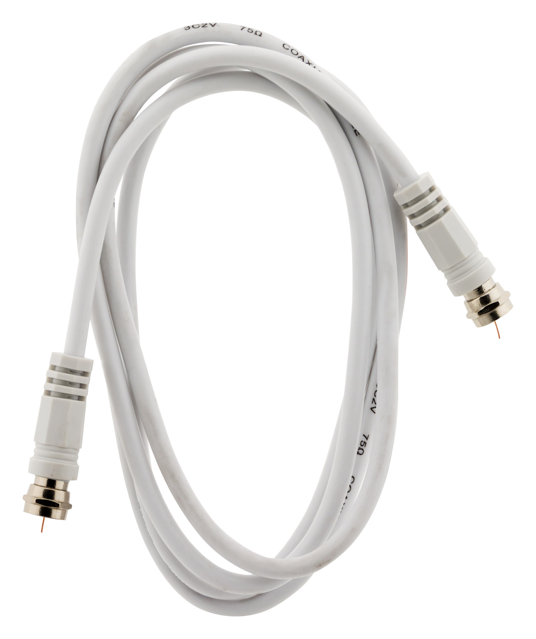 Rallonge TV 1,5m Fiche F M/M + 1 adaptateur F/F Blanc