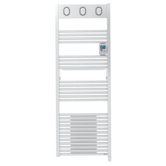 SAUTER Marapi Radiateur Seche-serviettes electrique avec soufflerie - 1750 watts - Ecran LCD - Programmable -Tubes ronds