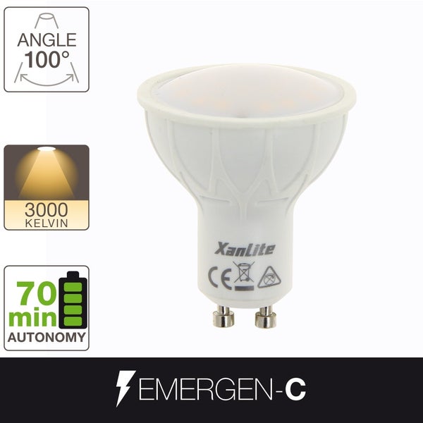 Ampoule LED spot, culot GU10, 5,5W cons. (35W eq.), lumière blanc chaud, 150 lumen en autonome 2
