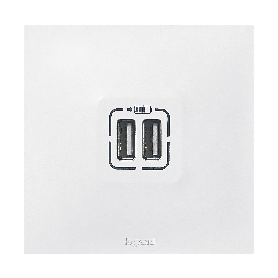 Double chargeur USB Type A 2,4A 12W Neptune - Blanc