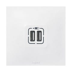 Double chargeur USB Type A 2,4A 12W Neptune - Blanc 0