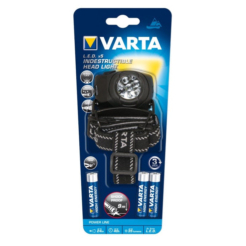 Varta - Lampe Frontale Varta 5 Led 55 Lumens Indestructible 3 Aaa 0