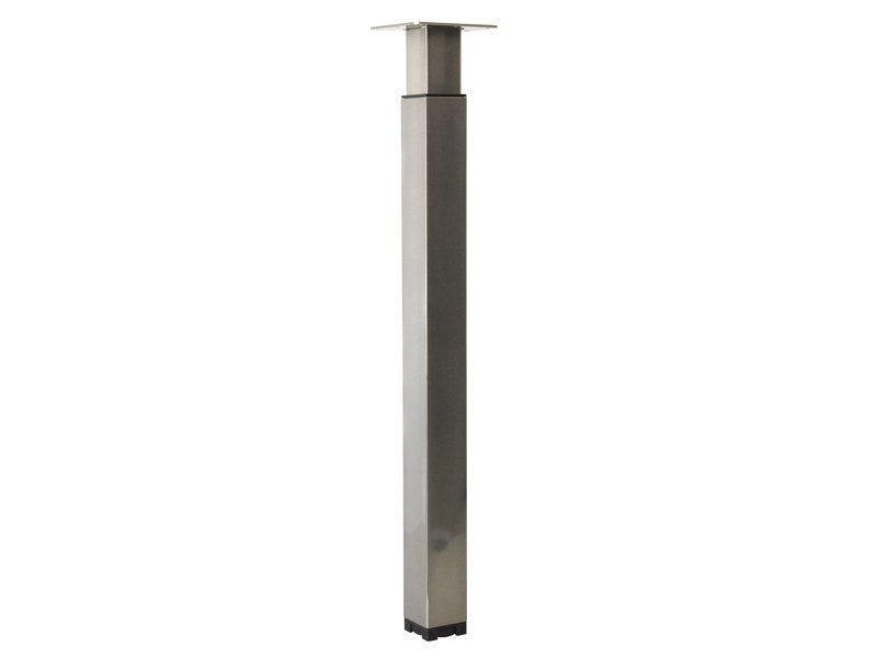 Pied Table Carré Cime Réglable Acier Brossé Gris
