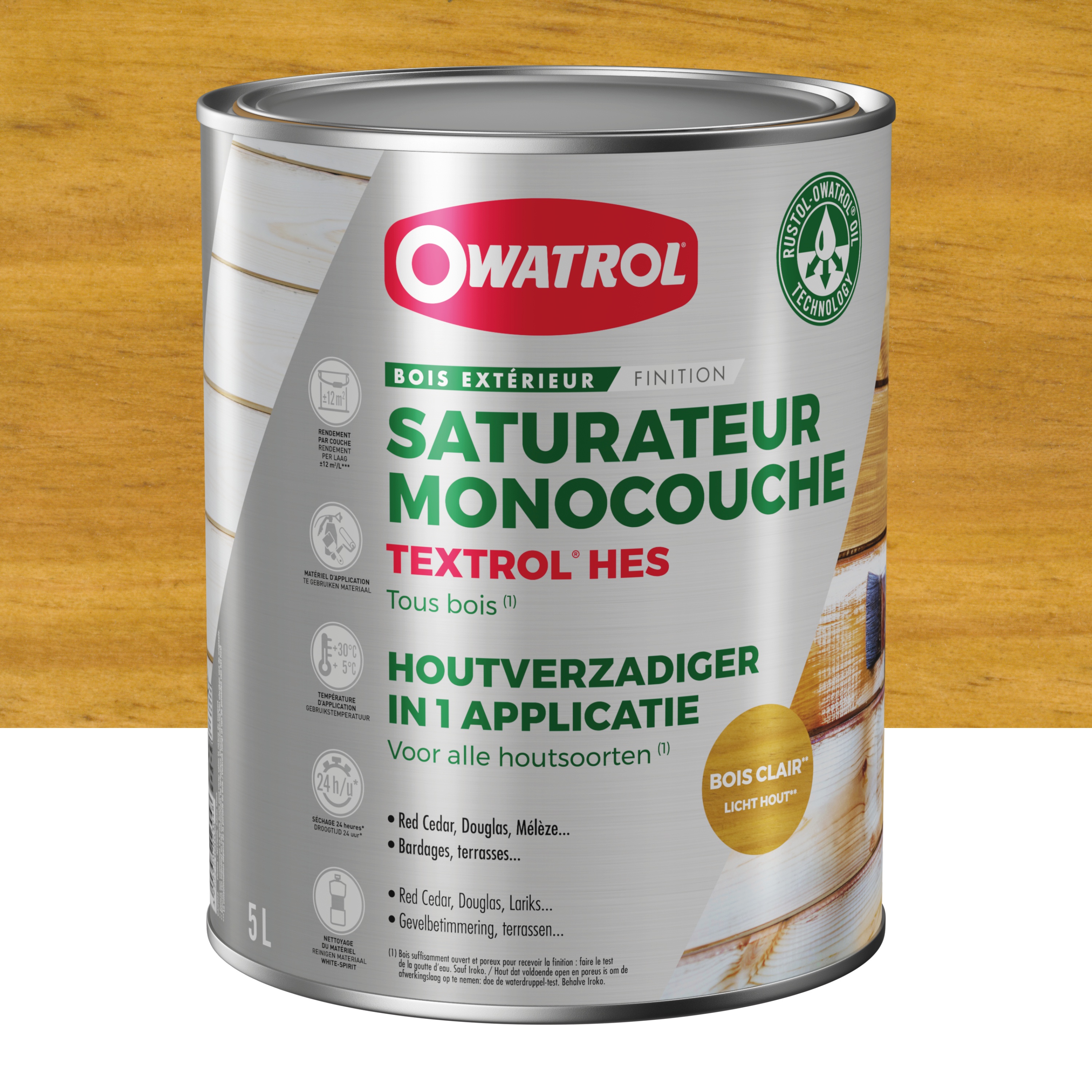 Saturateur monocouche Owatrol TEXTROL HES Bois_clair 5 litres