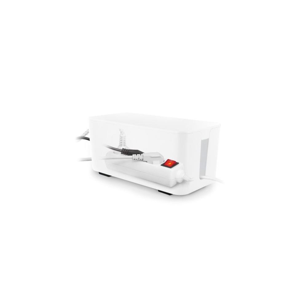 Coffret de rangement câbles et multiprises taille moyenne blanc