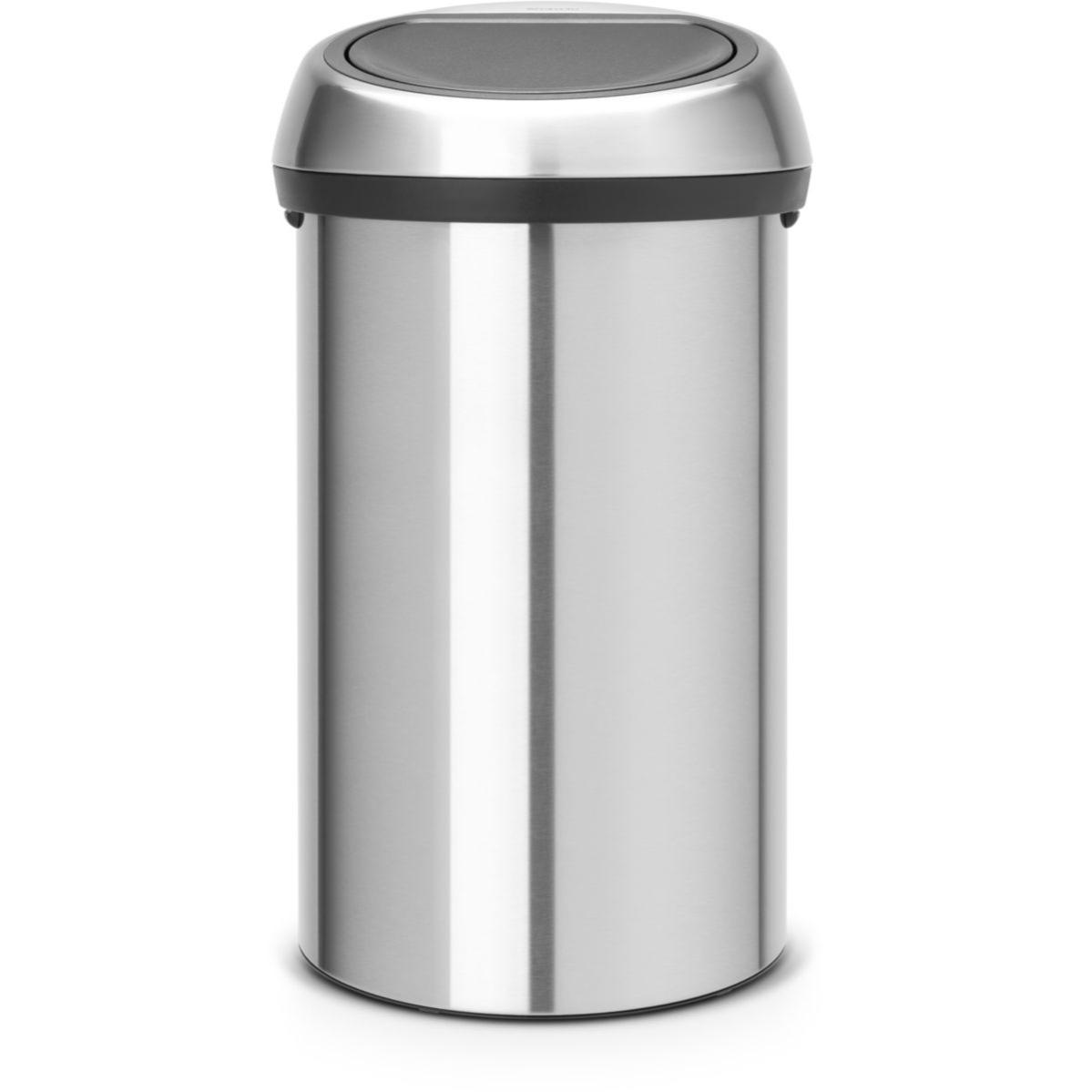 Poubelle manuelle BRABANTIA Touch Bin Matt Steel 60 L