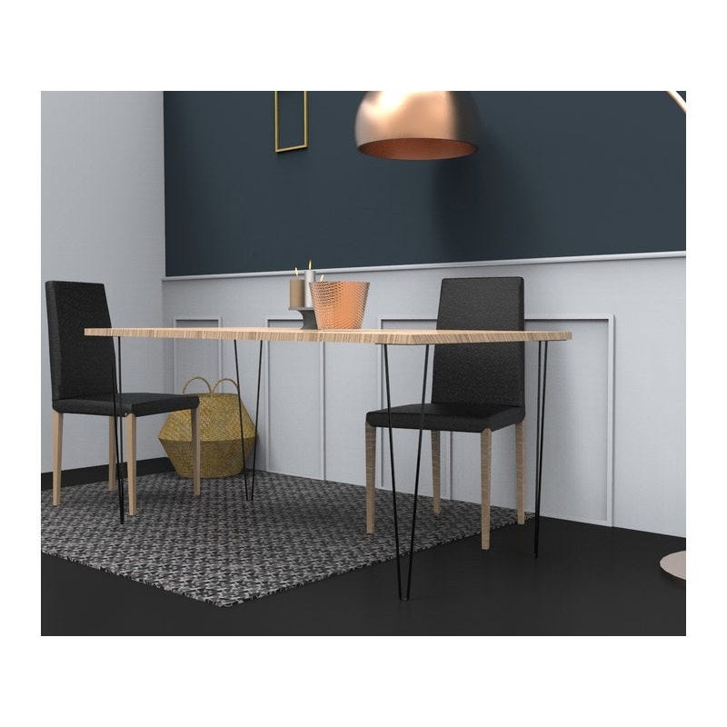 Pied Table Design H. 700mm - Acier Époxy Noir 3
