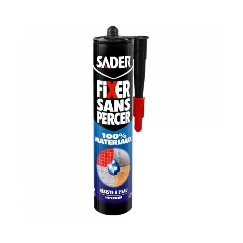 Colle 100% matériaux Fixer sans percer - 290ml blanc - SADER