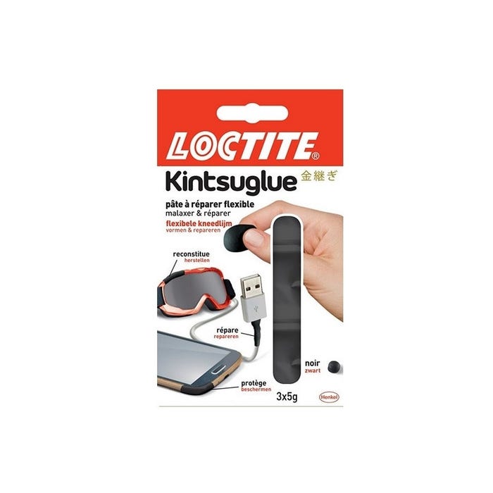 Pâte à réparer flexible 3x5g Kintsuglue LOCTITE - Couleur: Noir 0