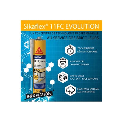 Lot de 3 mastics colle SIKA Sikaflex 11 FC+ Evolution - Marron - 300ml
