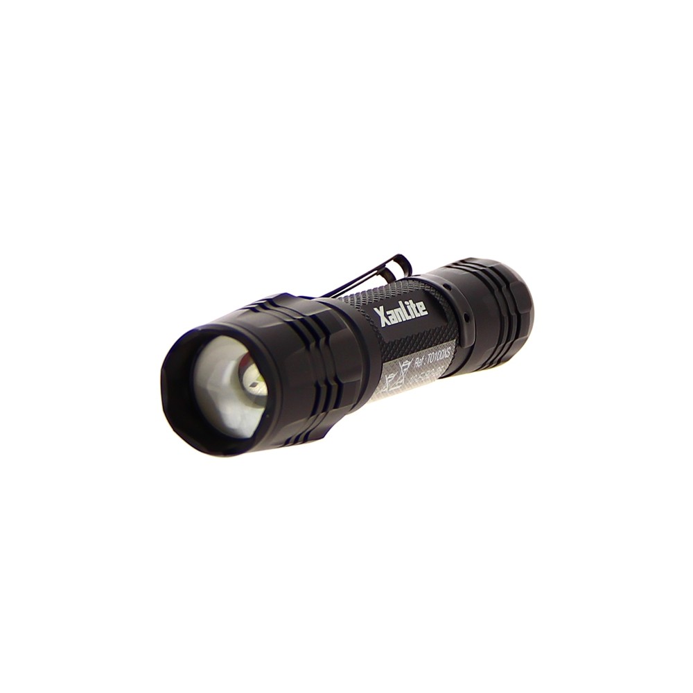 Lampe Torche LED Métallique, x3 Modes d'Eclairage, 100 Lumens, Pile Incluse